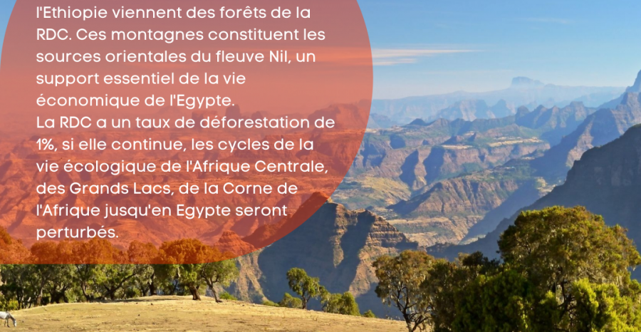 Le saviez-vous? ‎‎Les précipitations des montagnes de l'Ethiopie viennent des forêts de la RDC.